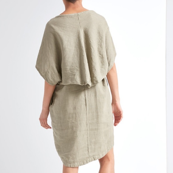 EUC 🌟 Geometric Dress Black Crane 100% linen pockets medium black M GORGEOUS - Picture 16 of 16